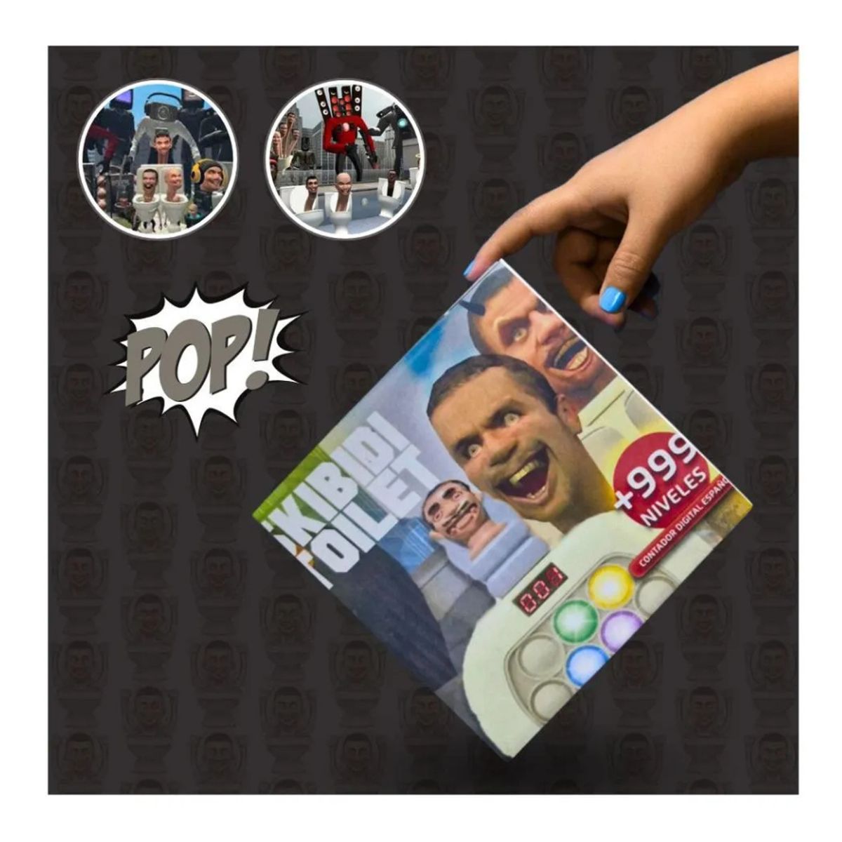 GENERICO - Pop It Electrónico Skibidi Toilet 1 Con Pantalla + 999 Niveles