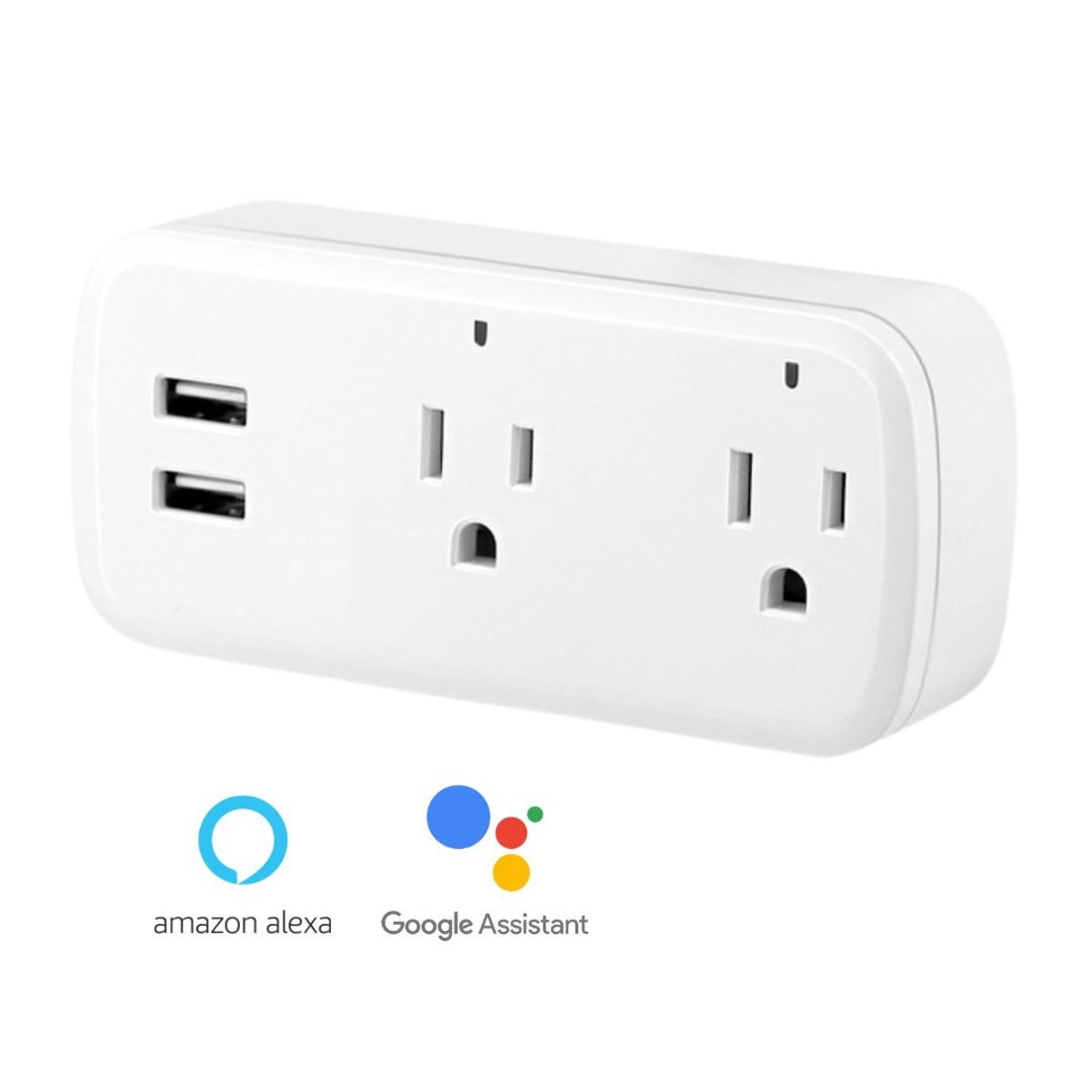 GENERICO - Enchufe Inteligente WiFi con 2 Tomacorrientes y 2 Puertos USB