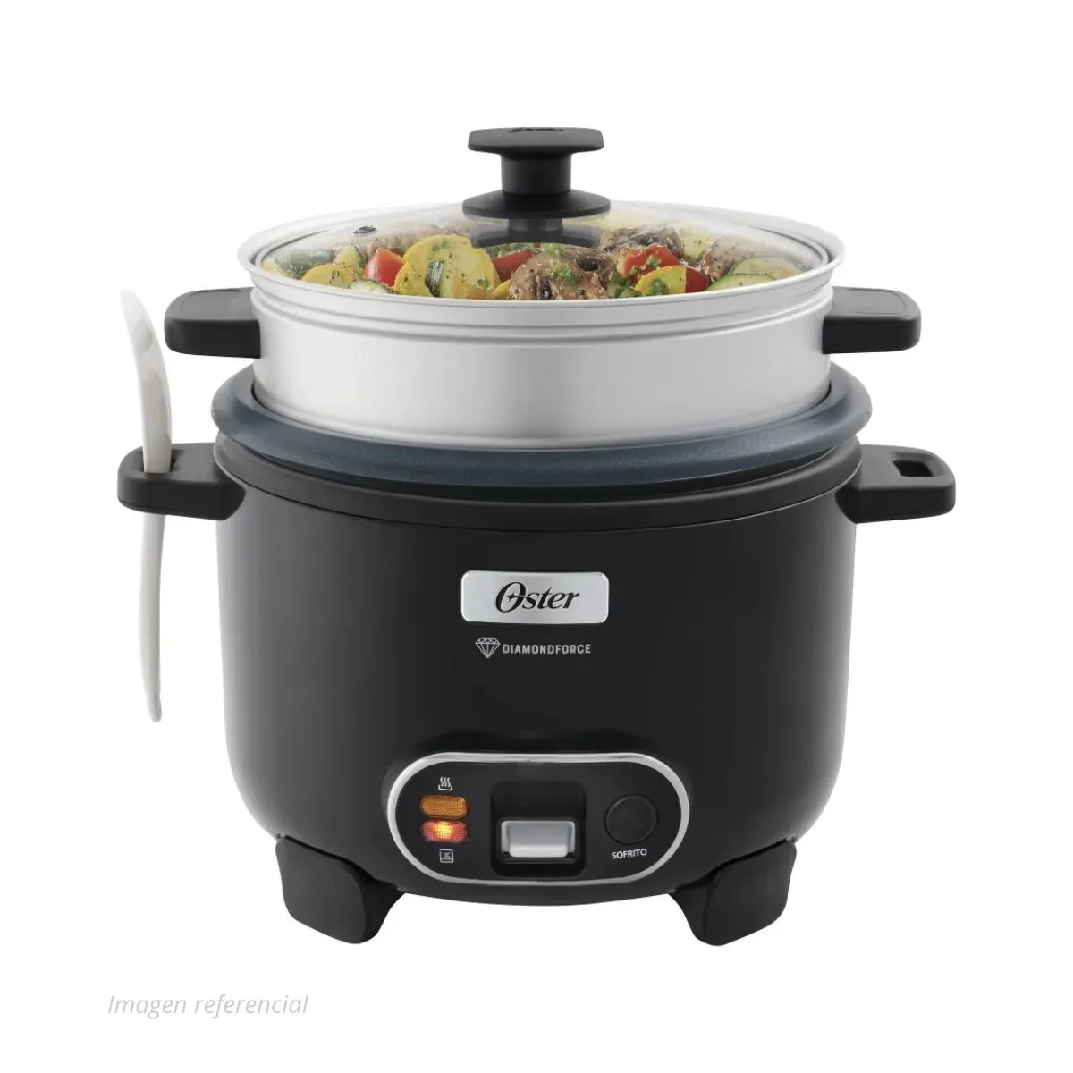 OSTER - Arrocera Oster 3 en 1 de 1.8 Litros con Función Sofrito y Vaporera