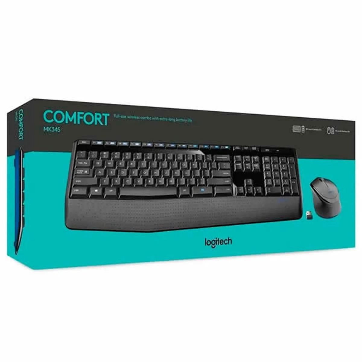 LOGITECH - KIT TECLADO Y MOUSE Logitech MK345 Inalámbrico Español Negro