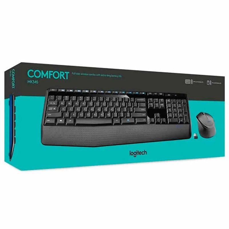 LOGITECH - KIT TECLADO Y MOUSE Logitech MK345 Inalámbrico Español Negro