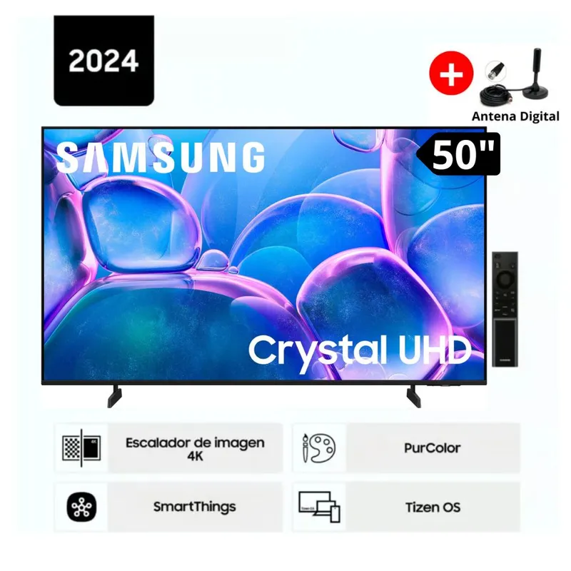 SAMSUNG - Televisor Samsung UN50DU7000GXPE de 50 Smart Tv 4K UHD+ Antena Digital
