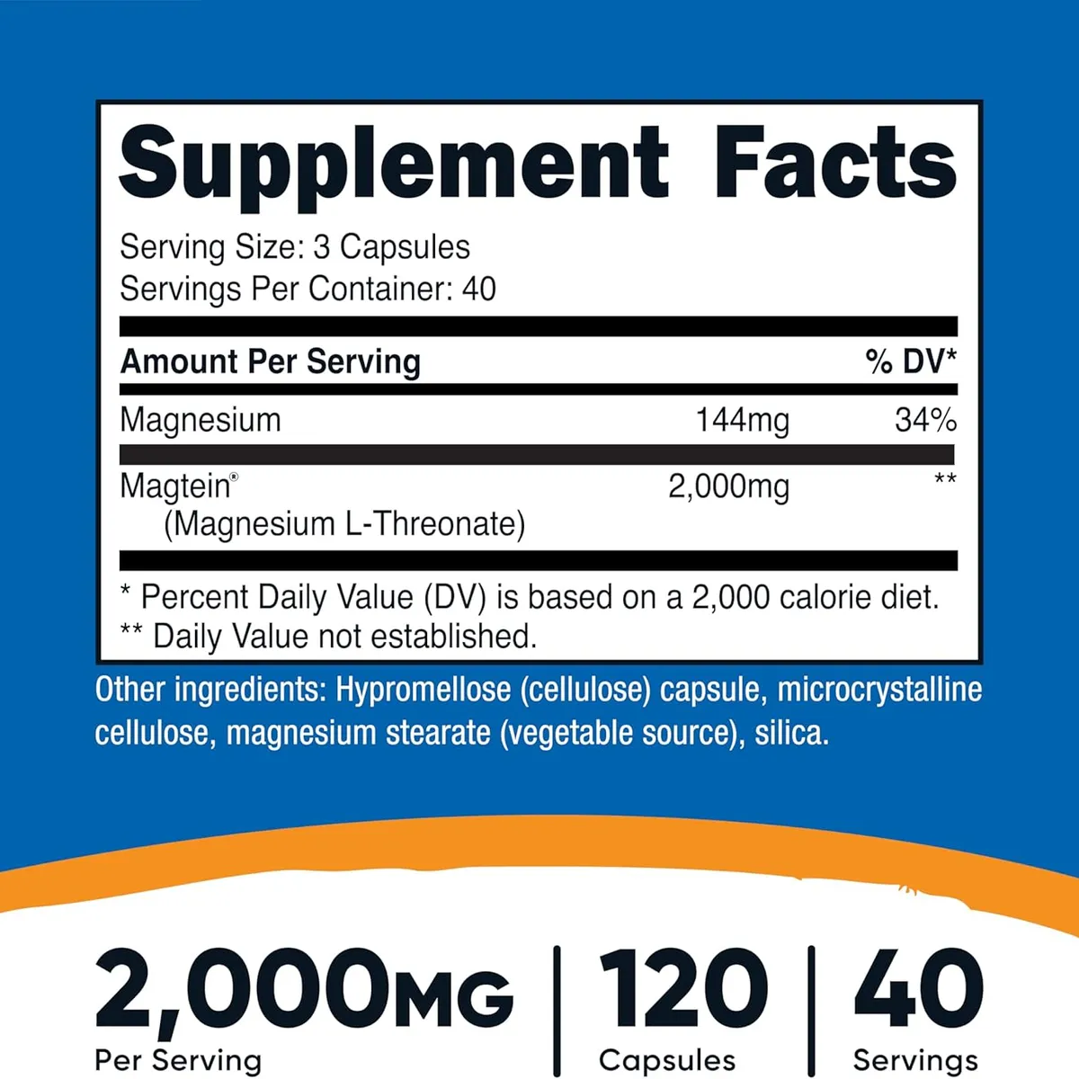 NUTRICOST - Treonato de magnesio magtein 120 capsulas