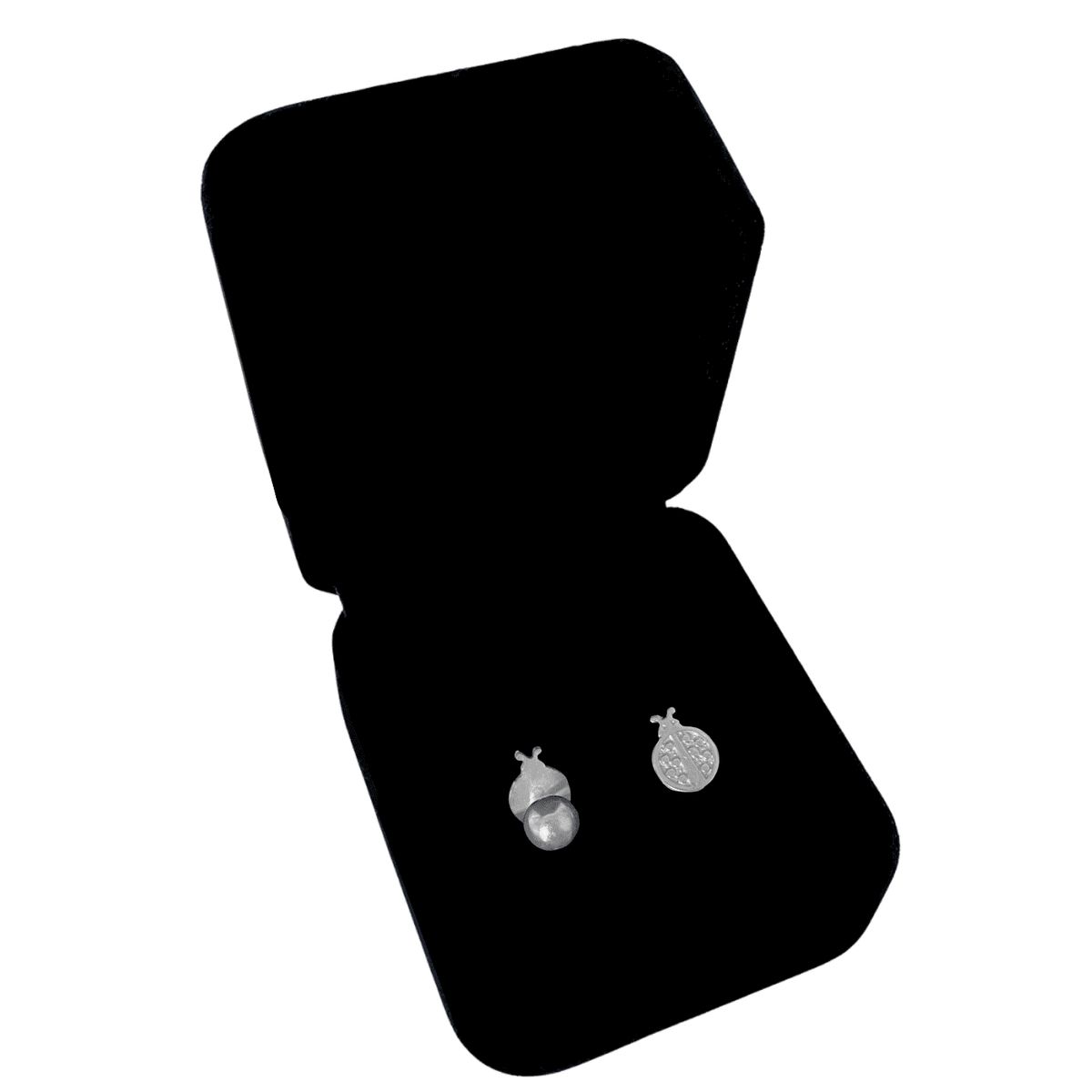 GENERICO - Aretes Reversible Mariquita Regalo Mamá Novia Niña Plata 950