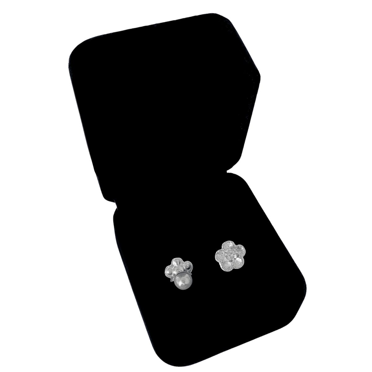 GENERICO - Aretes Reversible Flor Zircón Regalo Mamá Novia Niña Plata 950