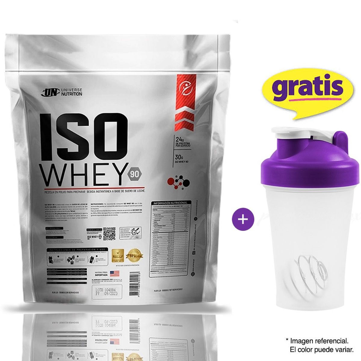 UNIVERSE NUTRITION - PROTEÍNA ISOLATADA ISO WHEY DE 5KG COOKIES AND CREAM MÁS SHAKER