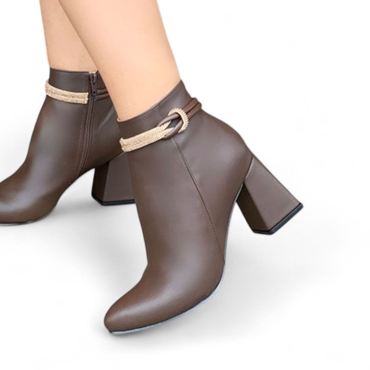 GENERICO - Botin Mujer Avar Taco 7 2086-65 Color Marron