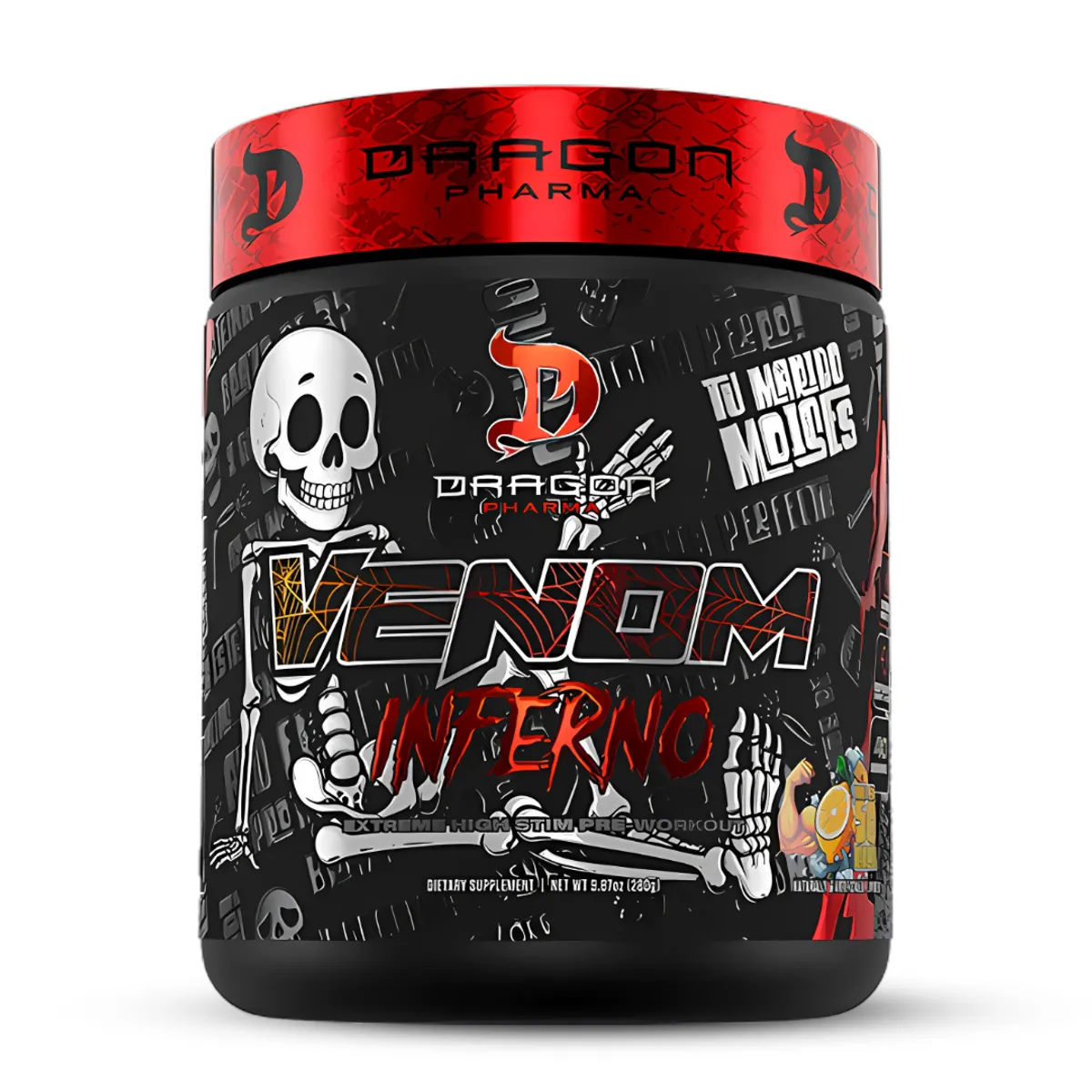 DRAG PHARMA - Pre entreno Venom Inferno 40 serv - Brazo de 50 Limón