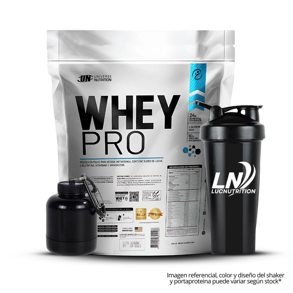 UNIVERSE NUTRITION - Whey Pro 5 Kg cookie and cream + Shaker + portaproteina