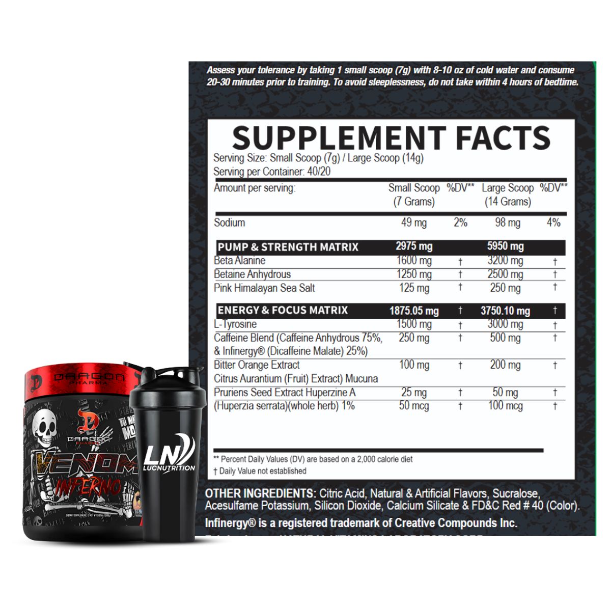 DRAG PHARMA - Venom Inferno Pre entreno Dragon Pharma - Brazo de 50 Limón