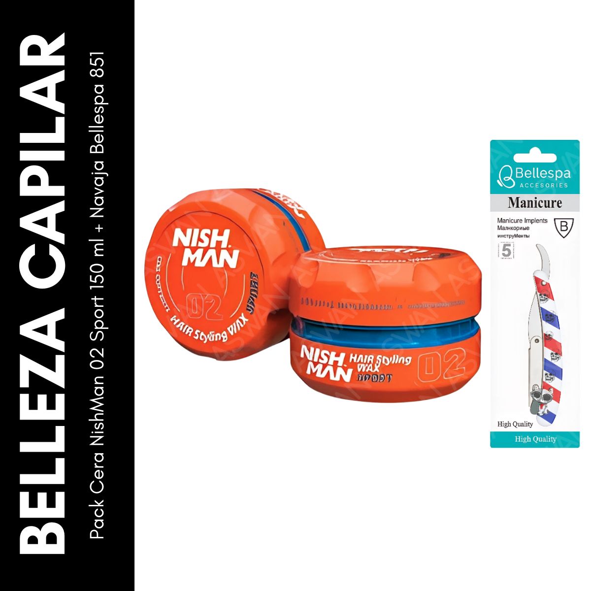 GENERICO - Pack Cera NishMan 02 Sport 150 ml + Regalo Navaja Bellespa 851