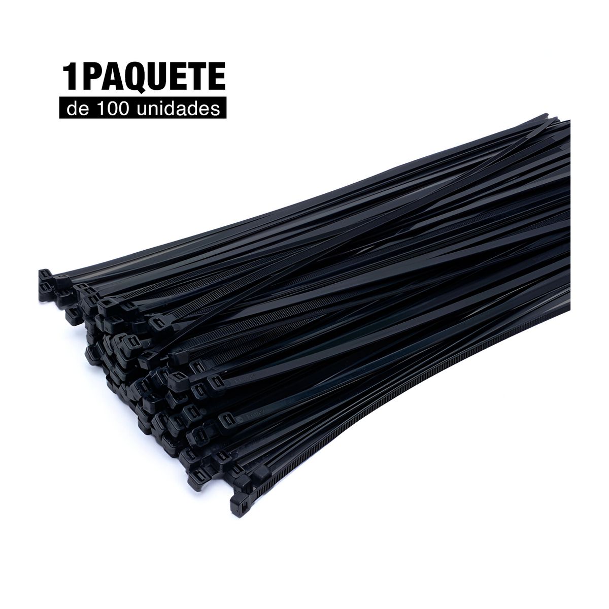 GENERICO - Bolsa Cintillos Nylon De 100 Unidades Alta Resistencia