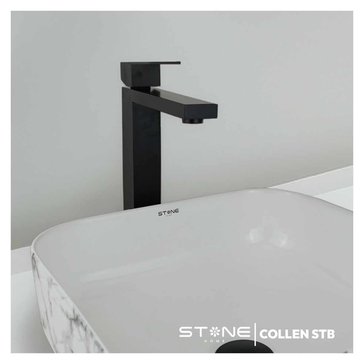 STONE - MEZCLADORA MONOCOMANDO PBOWL  AL MUEBLE COLLEN STB-01 BLACK STONE