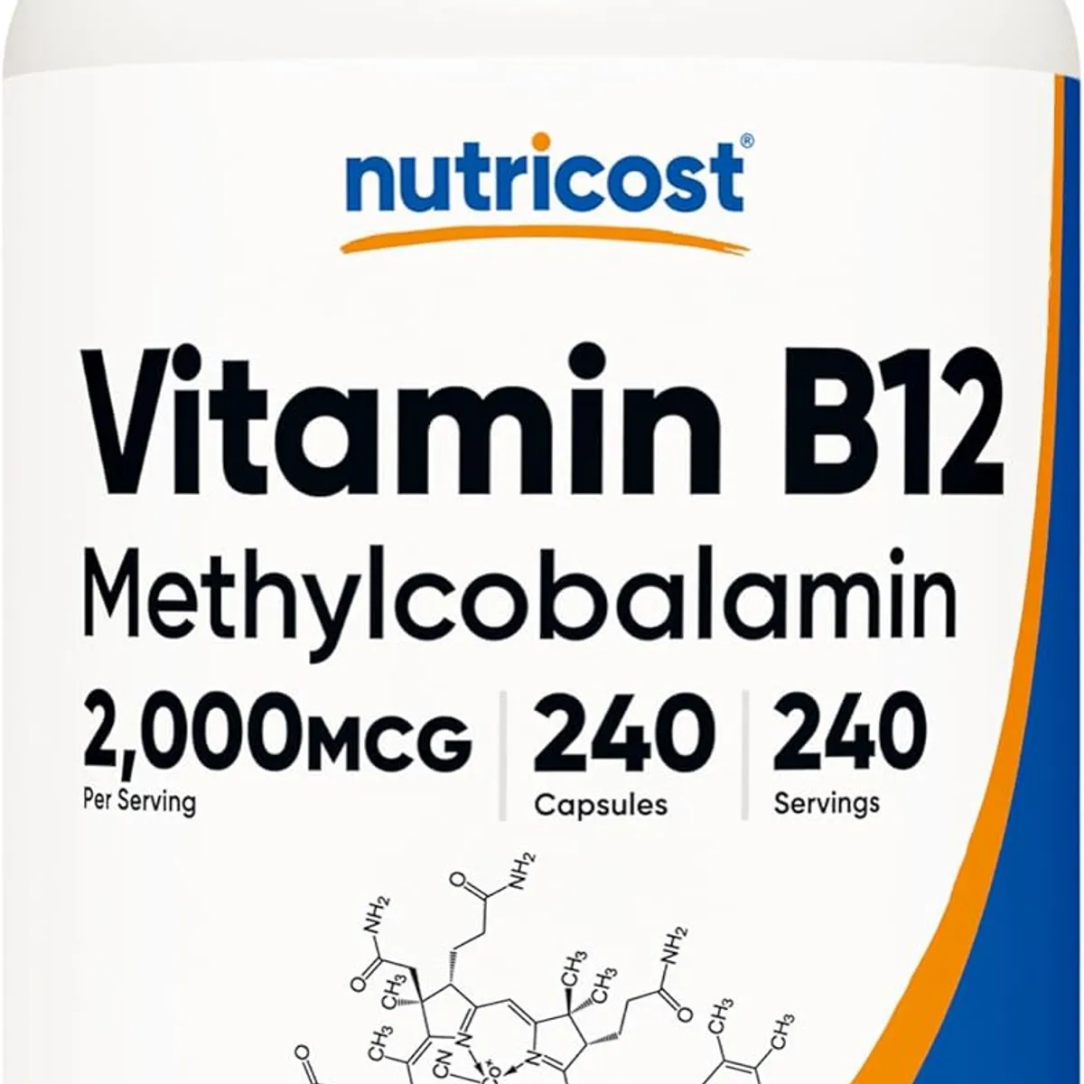 NUTRICOST - Vitamina B12 2000 Metilcobalamina 240 Cápsulas