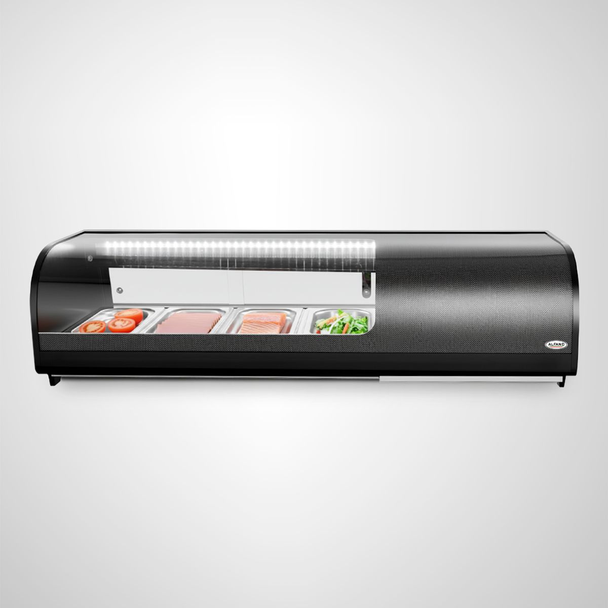 ALFANO - Vitrina Refrigerada para Sushi ALFANO Ensaladas y Frescos 50 Litros 4 Bandejas STD-50