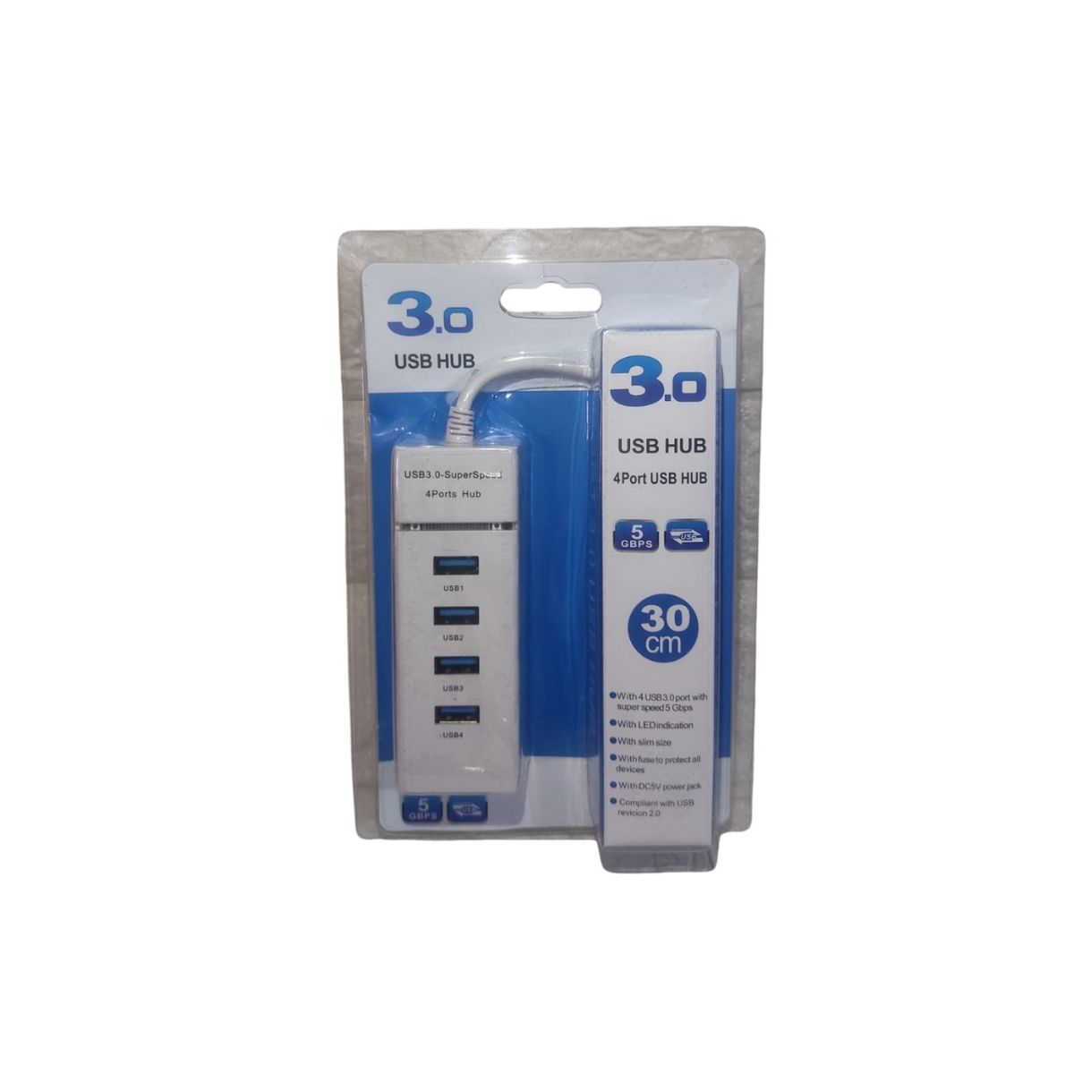 GENERICO - Hub Usb 3.0 4 Puertos 5 Gbps 4 En 1 Usb Pc Laptop Extensión