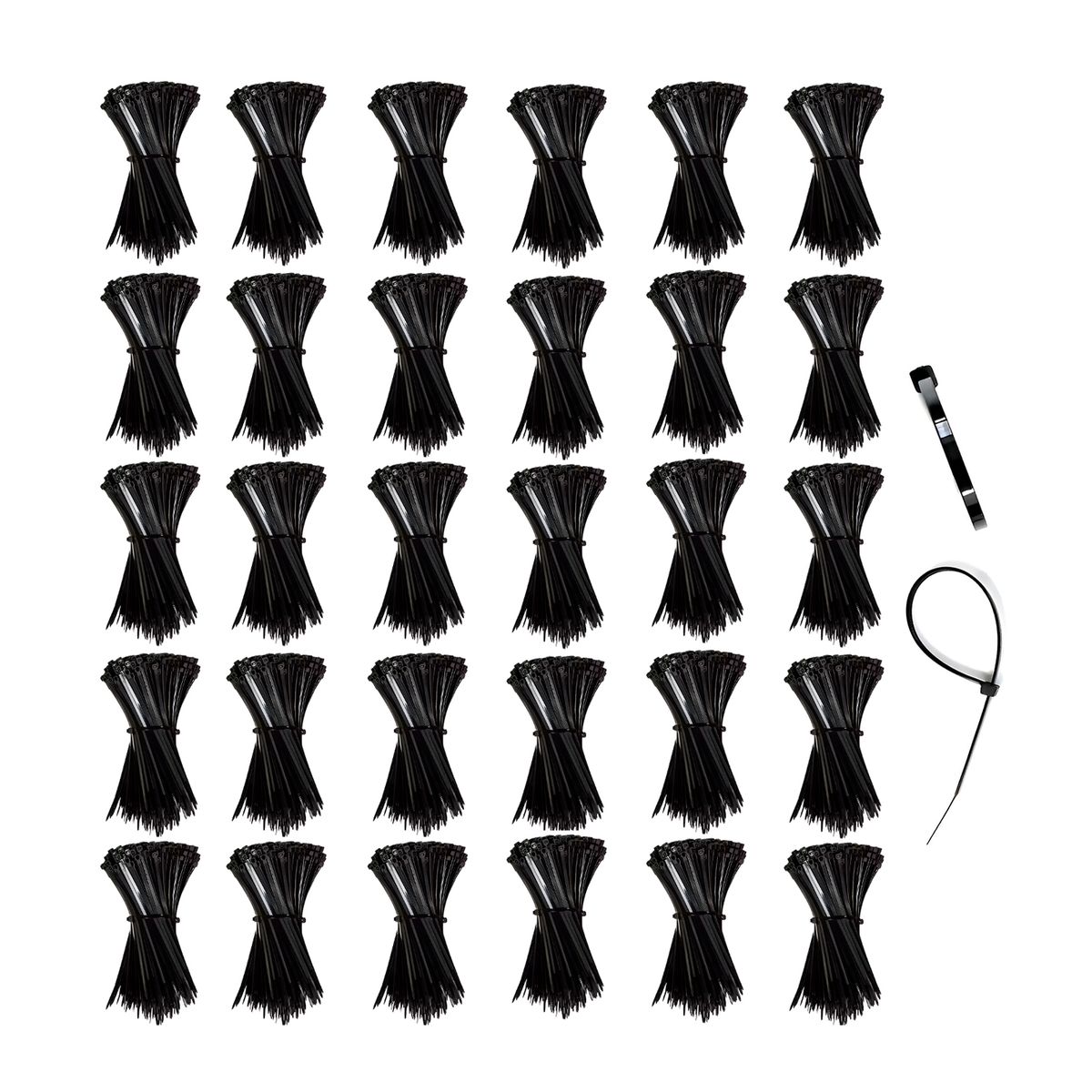 GENERICO - 30 Bolsas De Cintillos Nylon Color Negro Alta Resistencia