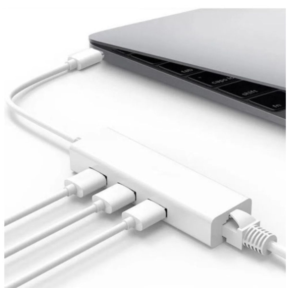 GENERICO - Adaptador Usb Tipo C A Rj45 Gigabit Ethernet Lan + Hub Usb 3