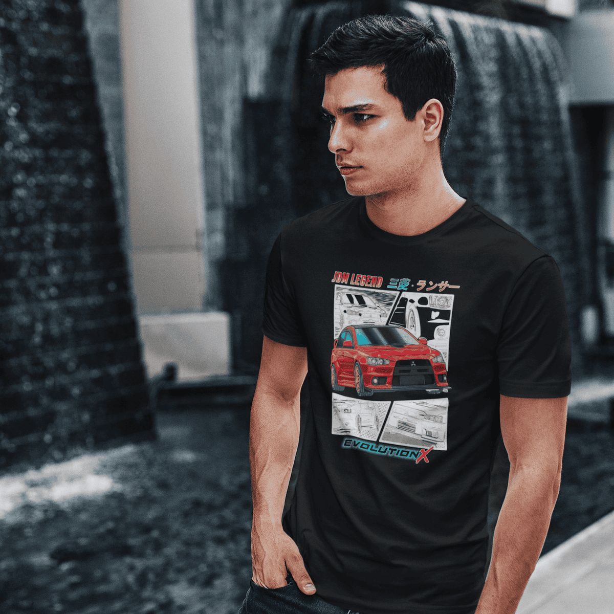 GENERICO - Polo Mitsubishi Lancer Camiseta Hombre Carro Carreras Rally Algodon