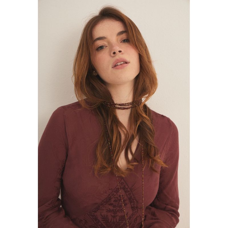 SAMANTHA PINTO HANDMADE ACCESSORIES - Collar Envolvente Isla Marrón