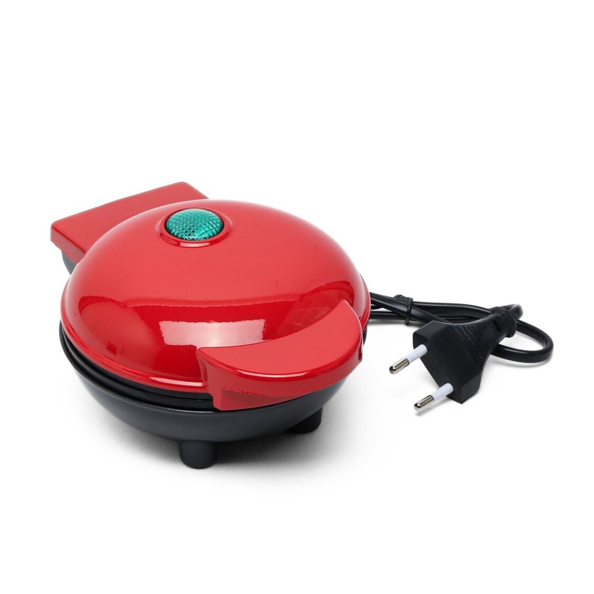 GENERICO - Mini Waflera Circular Portátil Antiadherente 350W