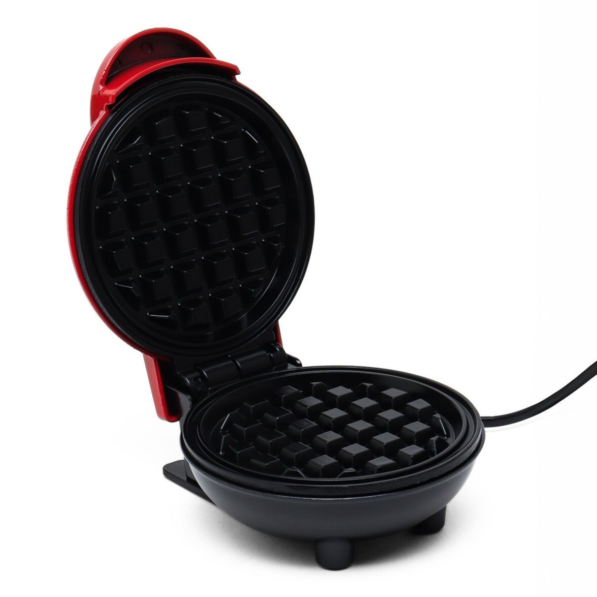 GENERICO - Mini Waflera Circular Portátil Antiadherente 350W