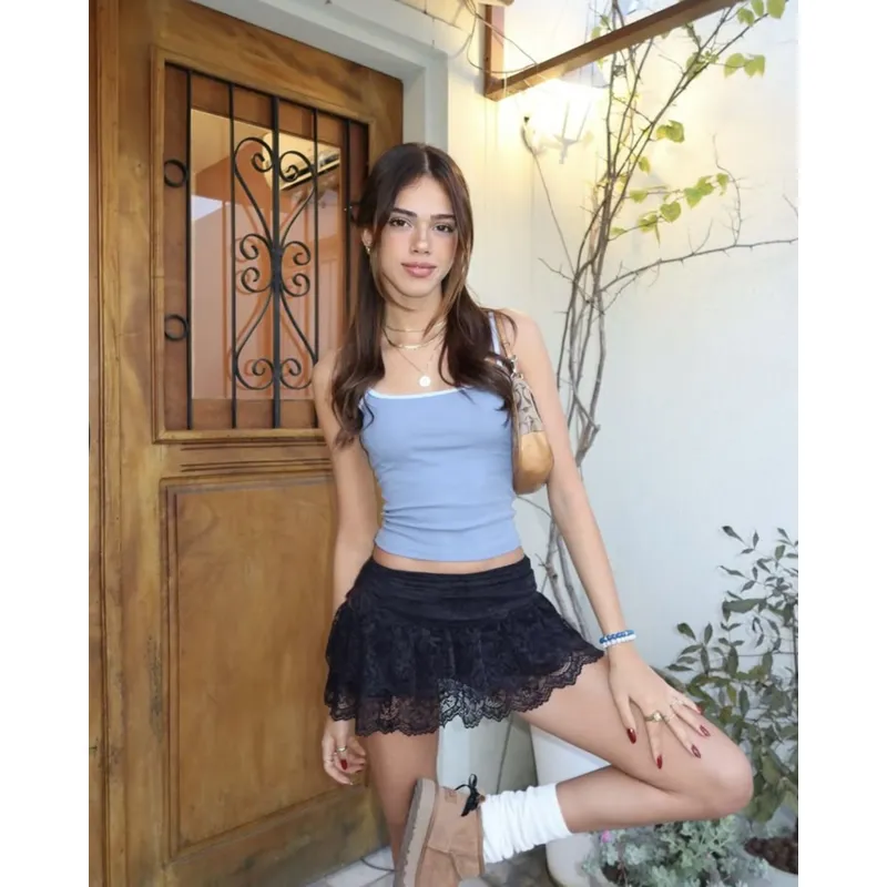 GENERICO - Mini Falda Short Encaje Boho