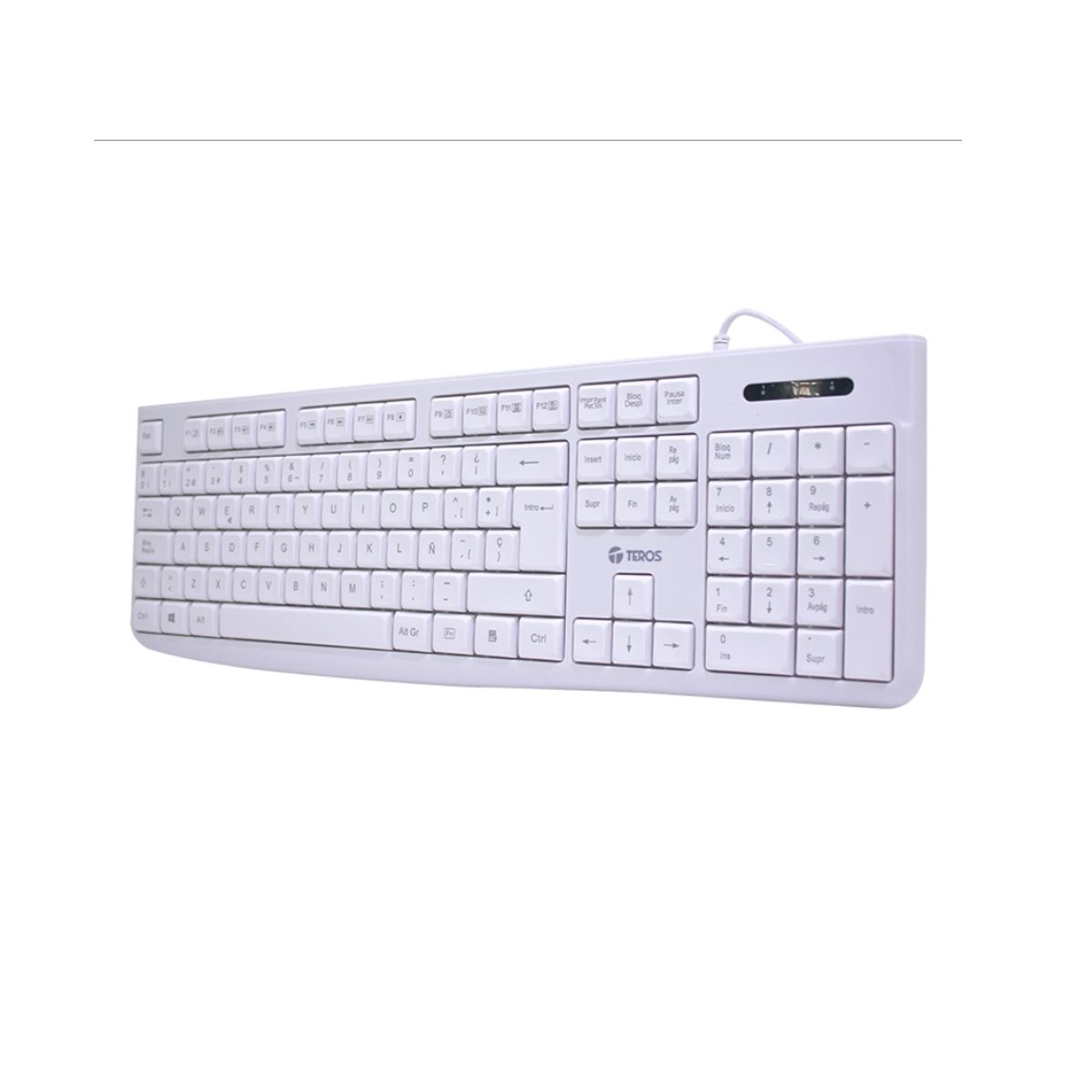 TEROS - Teclado Estándar Te-4069s Multimedia Usb 2.0 Español Blanco