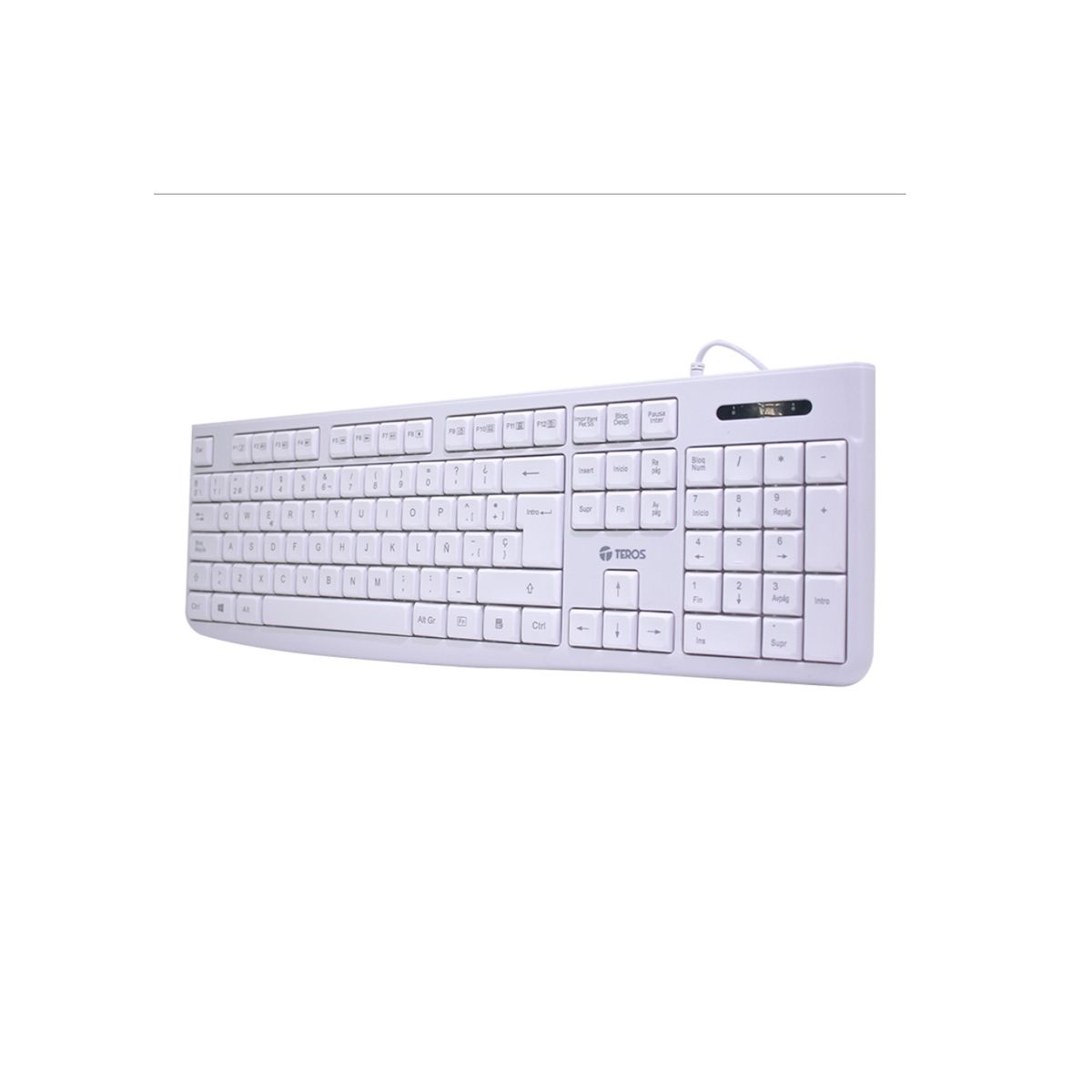 TEROS - Teclado Estándar Te-4069s Multimedia Usb 2.0 Español Blanco