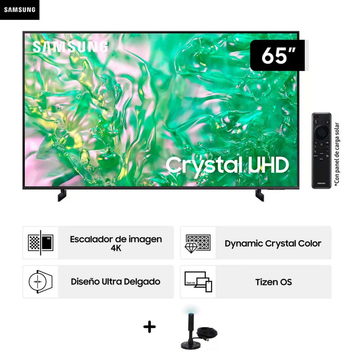 SAMSUNG - TELEVISOR SMART TV SAMSUNG UHD 65 CRYSTAL 4K UN65DU8000 + ANTENA DIGITAL