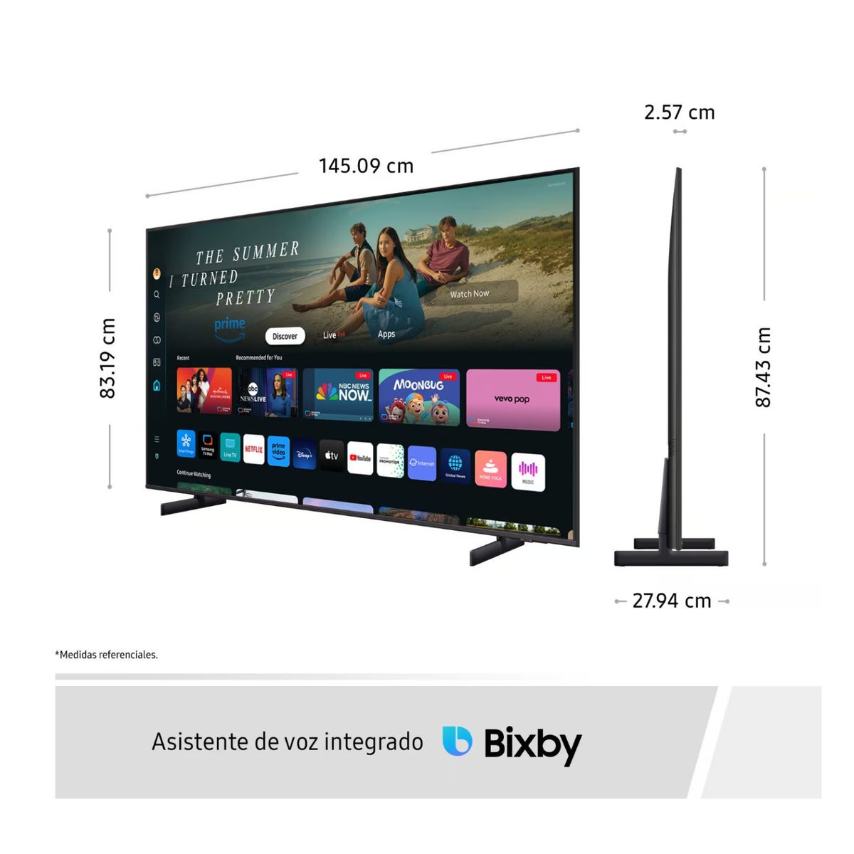 SAMSUNG - TELEVISOR SMART TV SAMSUNG UHD 65 CRYSTAL 4K UN65DU8000 + ANTENA DIGITAL