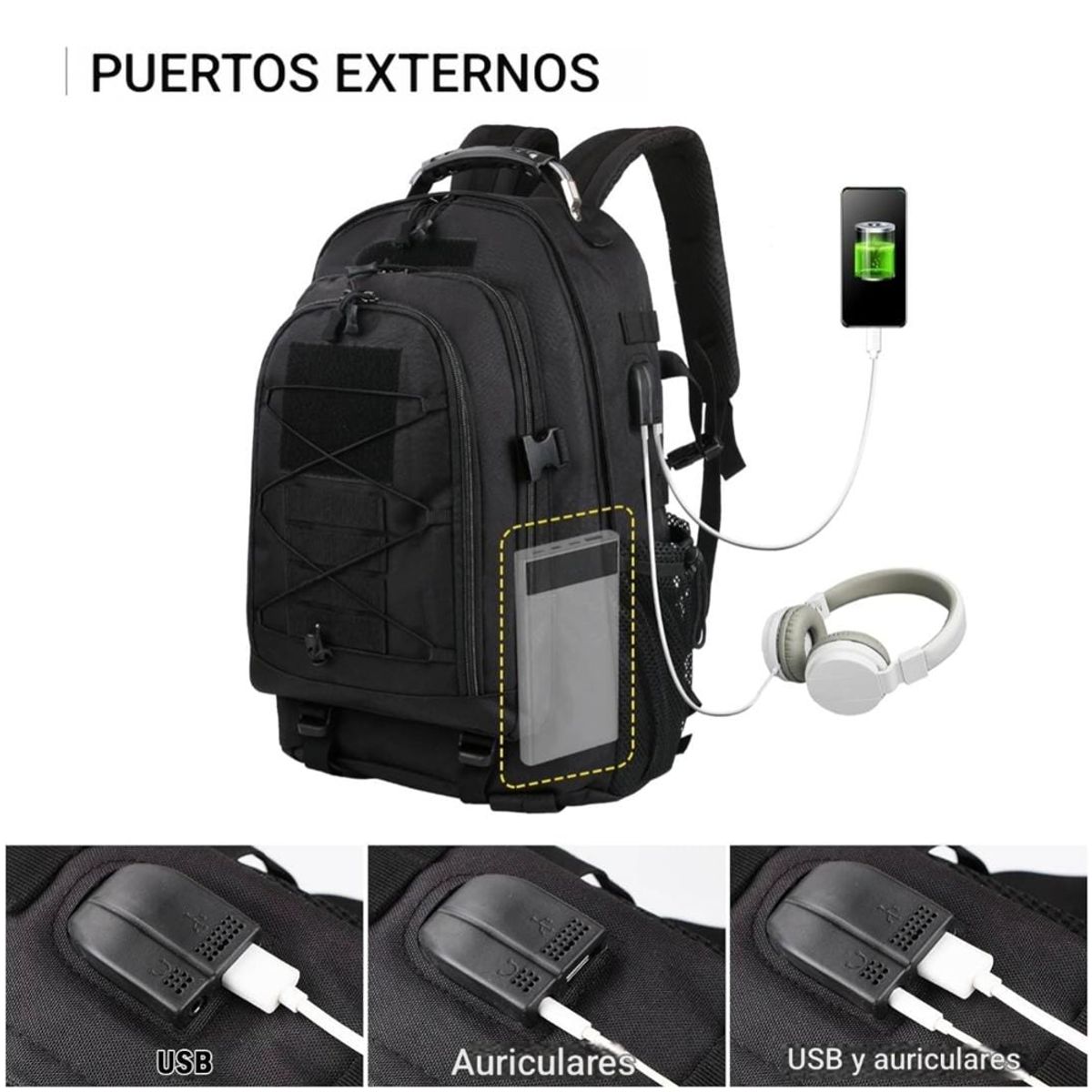 GENERICO - Mochila tactica combat impermeable alta calidad para laptop