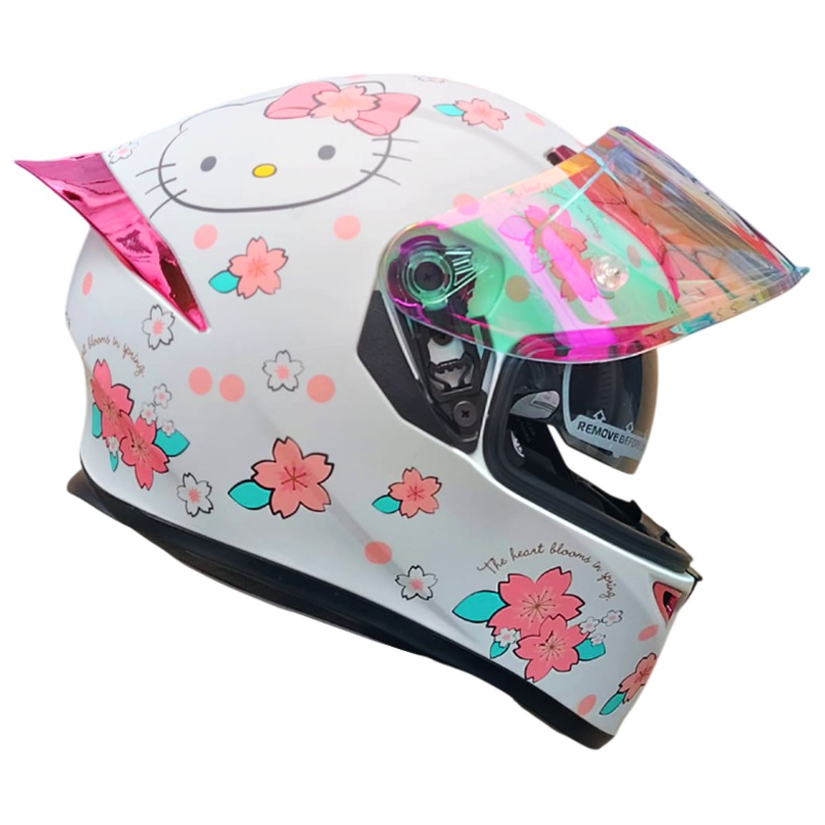CES - CASCO MOTO BIHR ZAFIRO KITTY BLANCO DOBLE VISOR