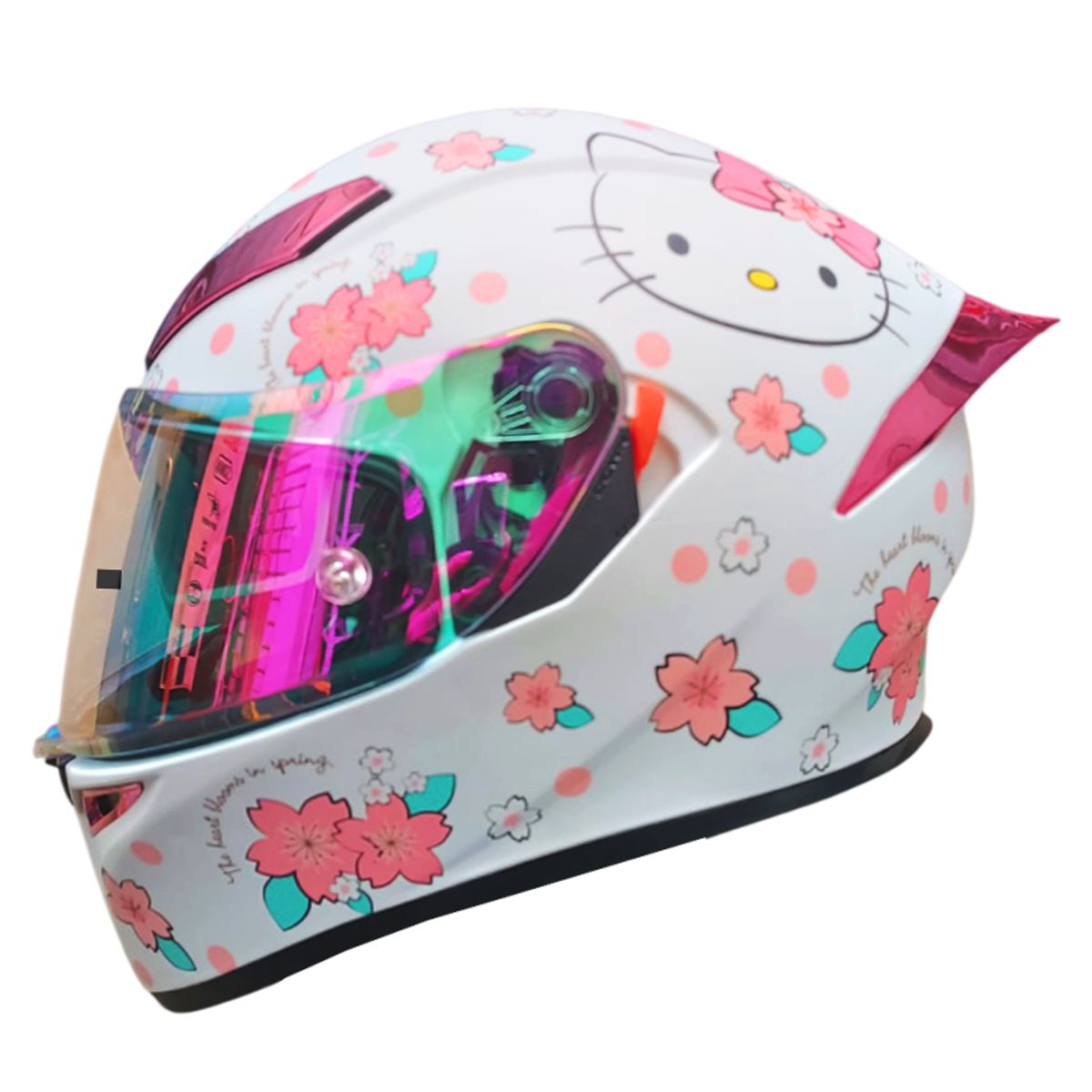 CES - CASCO MOTO BIHR ZAFIRO KITTY BLANCO DOBLE VISOR
