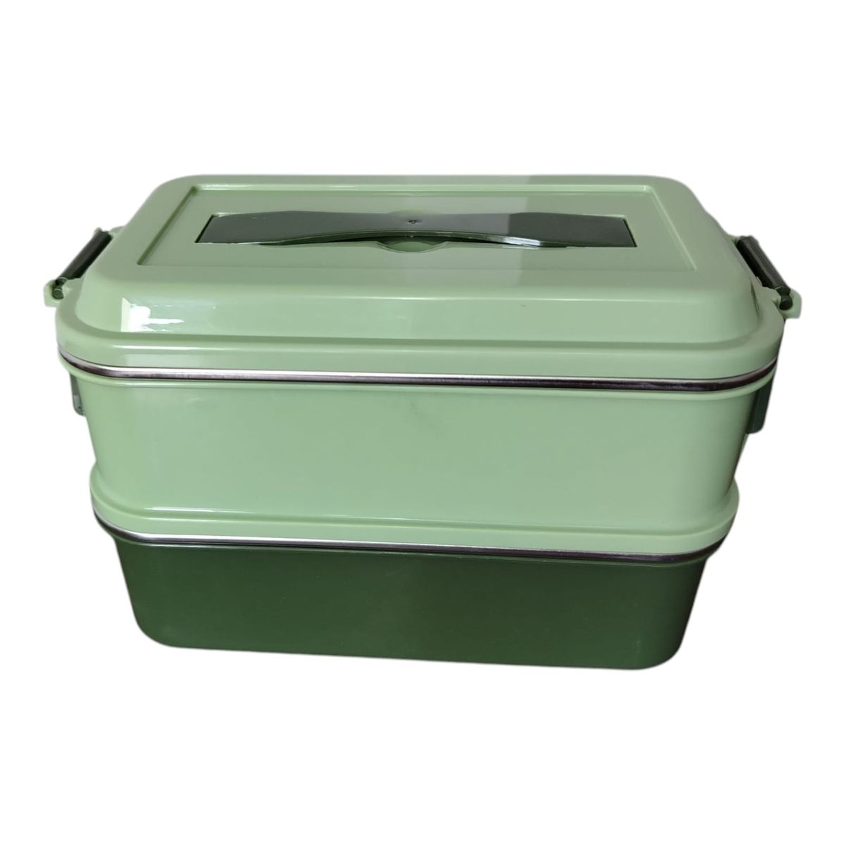 WELL BEING - Lonchera de Acero Inoxidable 2 Niveles 1400ml – Verde