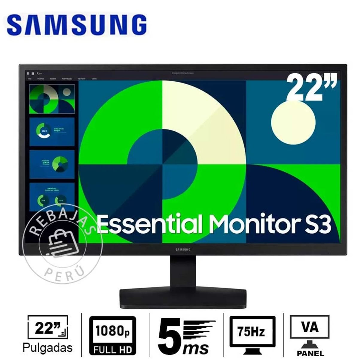 SAMSUNG - Samsung LS22D310EALXPE Monitor 22” Full HD VA HDMI 75Hz 5ms  (0)