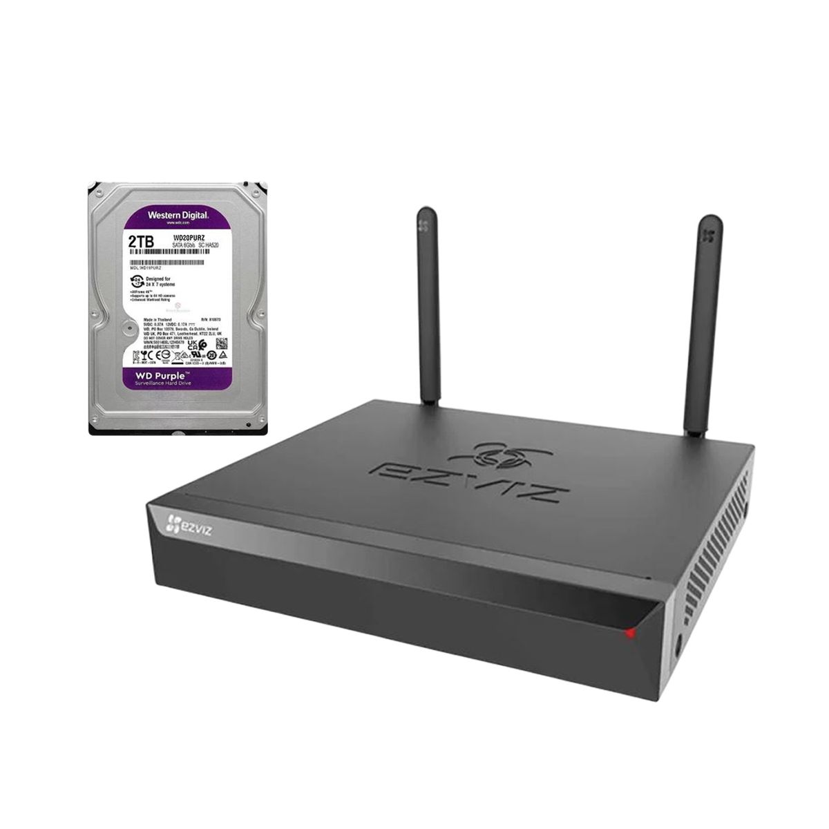 Ezviz - Ezviz NVR Inalámbrico X5S 4 Cámaras Wifi 3K Salida HDMI VGA Disco 2TB