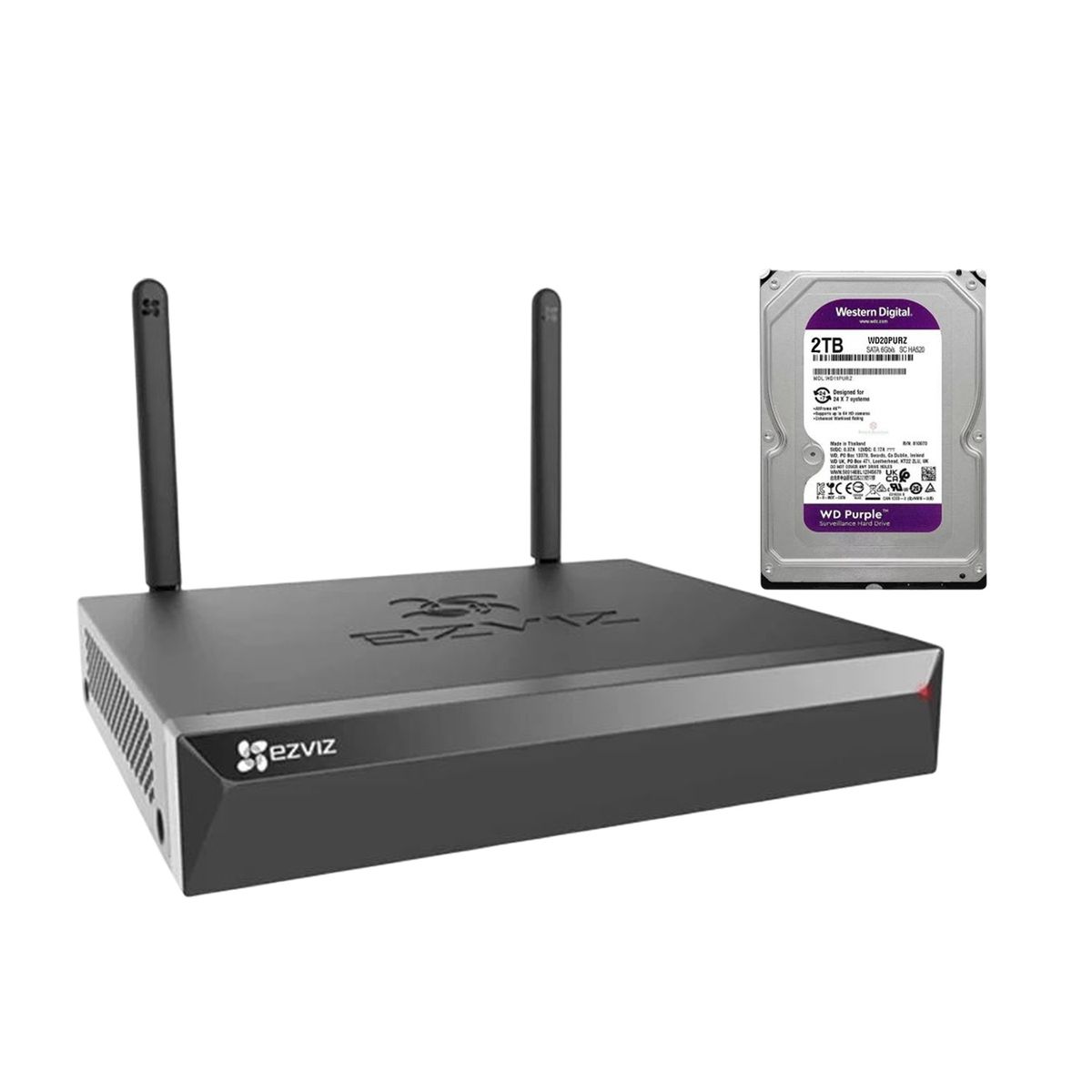 EZVIZ - Ezviz NVR Inalámbrico X5S 8 Cámaras Wifi 3K Salida HDMI VGA Disco 2TB