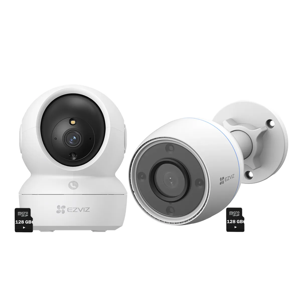 EZVIZ - Ezviz Kit Cámaras H6C + H3C Full HD 360 Audio Doble vía Noche Color 128GB