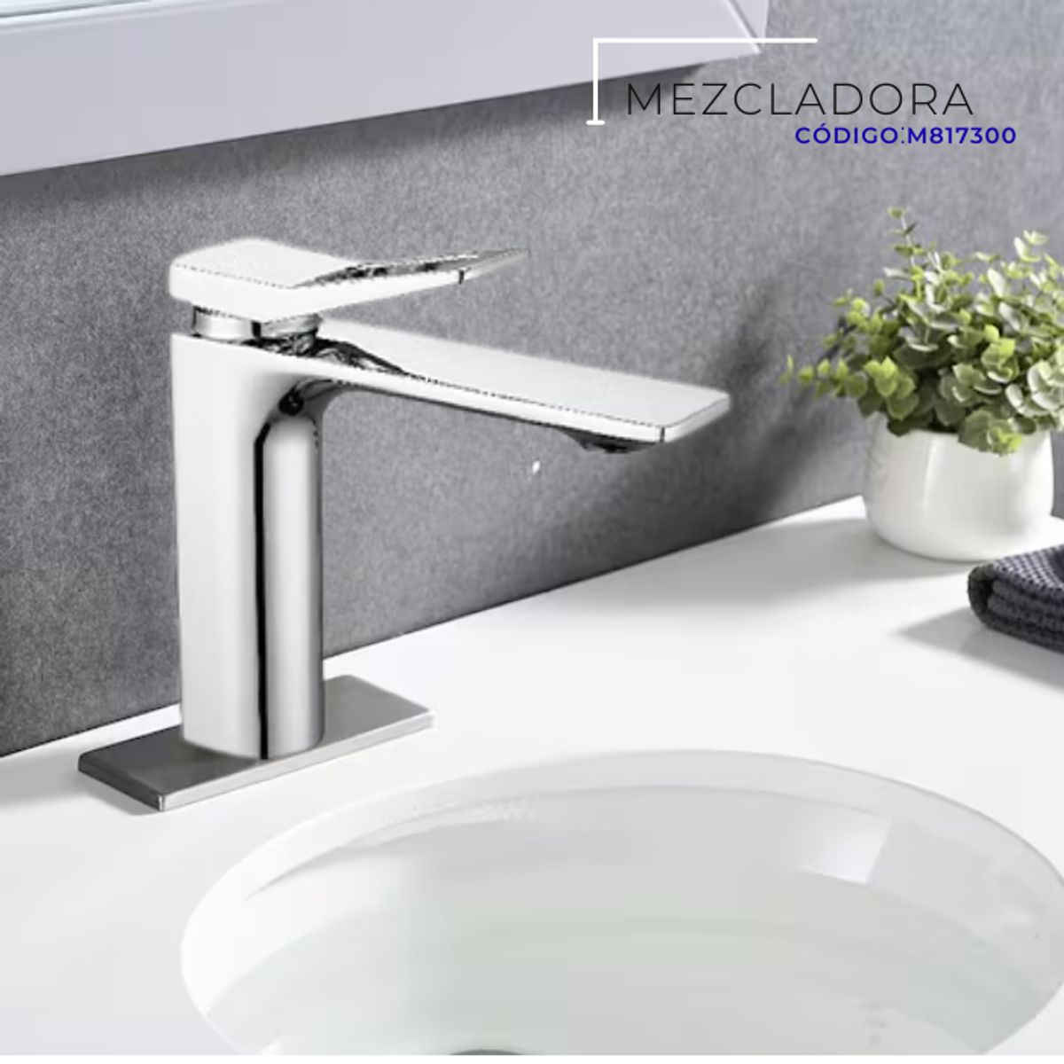 XM - MEZCLADORA MONOCOMANDO PARA LAVATORIO MEDIANO CROMADO M817300