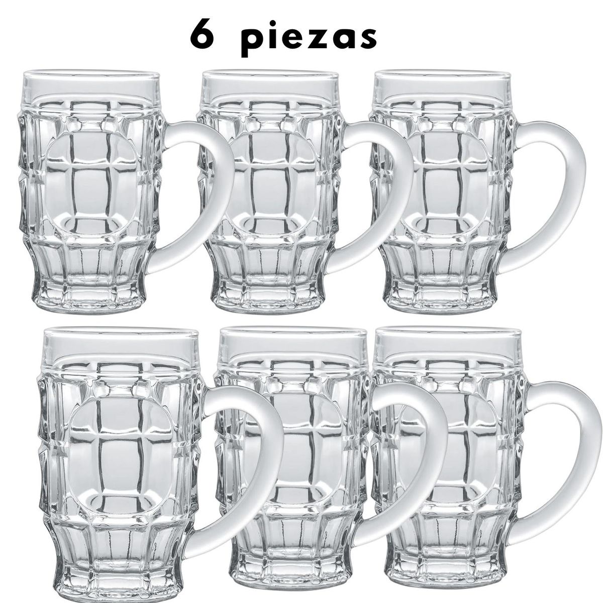 CRISTAR - Set de 6 Vasos De Cerveza Hamburgo 525 ML- Cristar