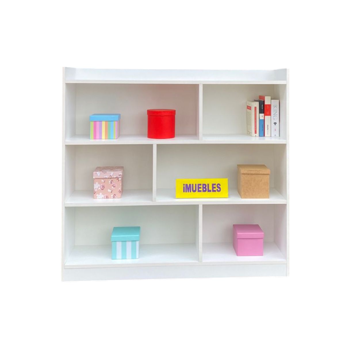 TEMEL - Organizador Blanco Escolar Librero estante Melamina 18MM