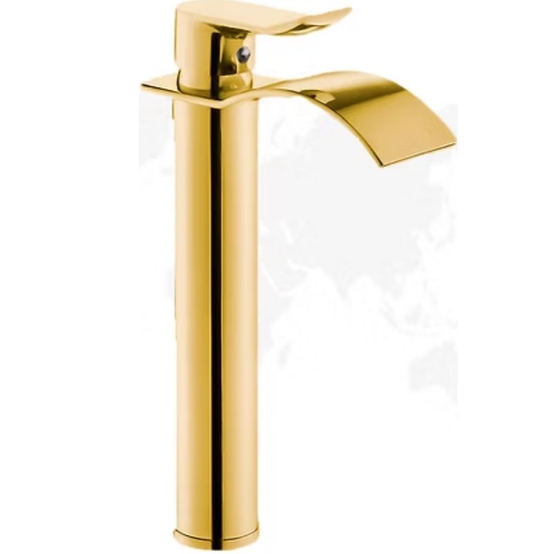 XM - MEZCLADORA  MONOCOMANDO PARA LAVATORIO ALTO CASCADA DORADO M0127A