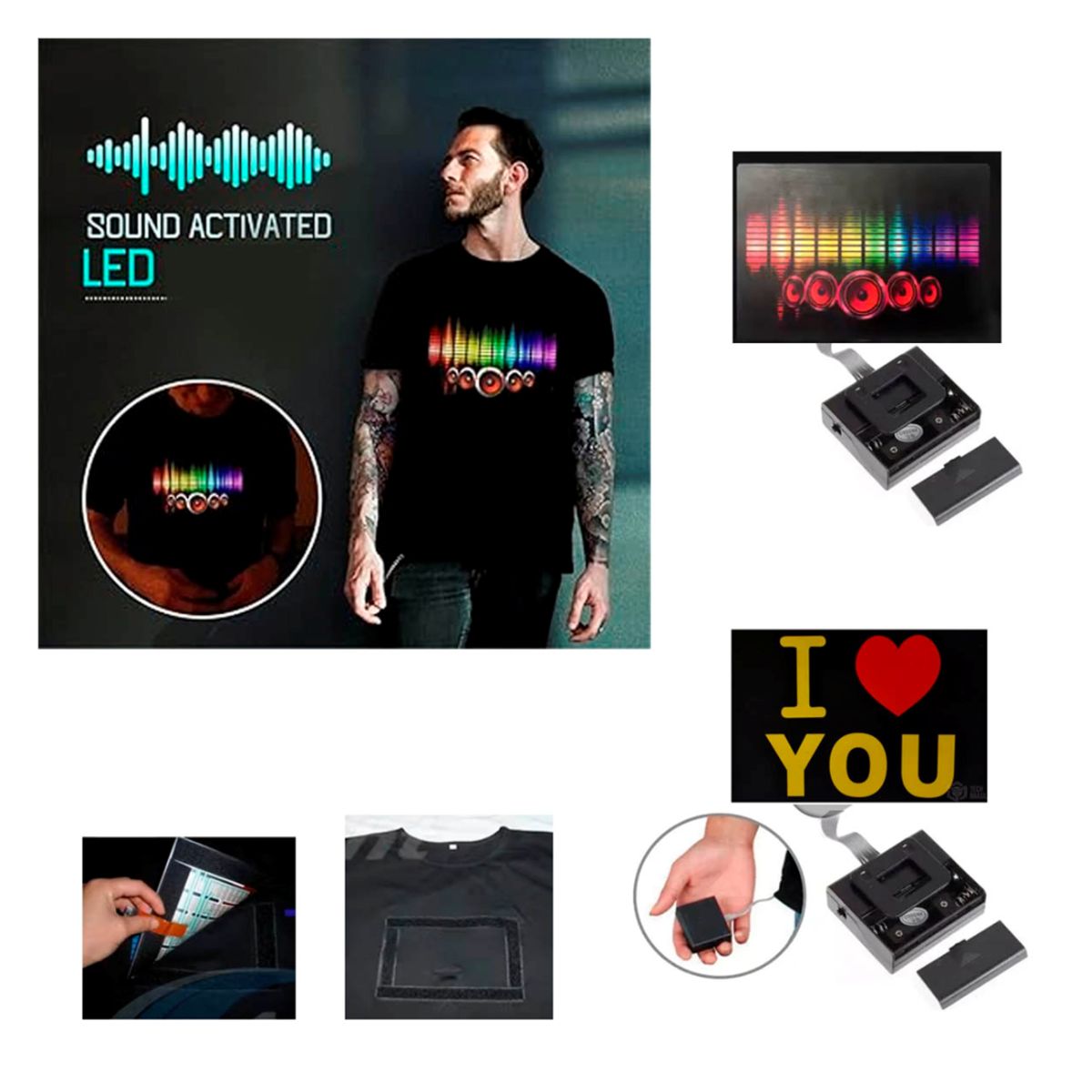 GENERICO - Panel Adhesivo Led Activado por Sonido