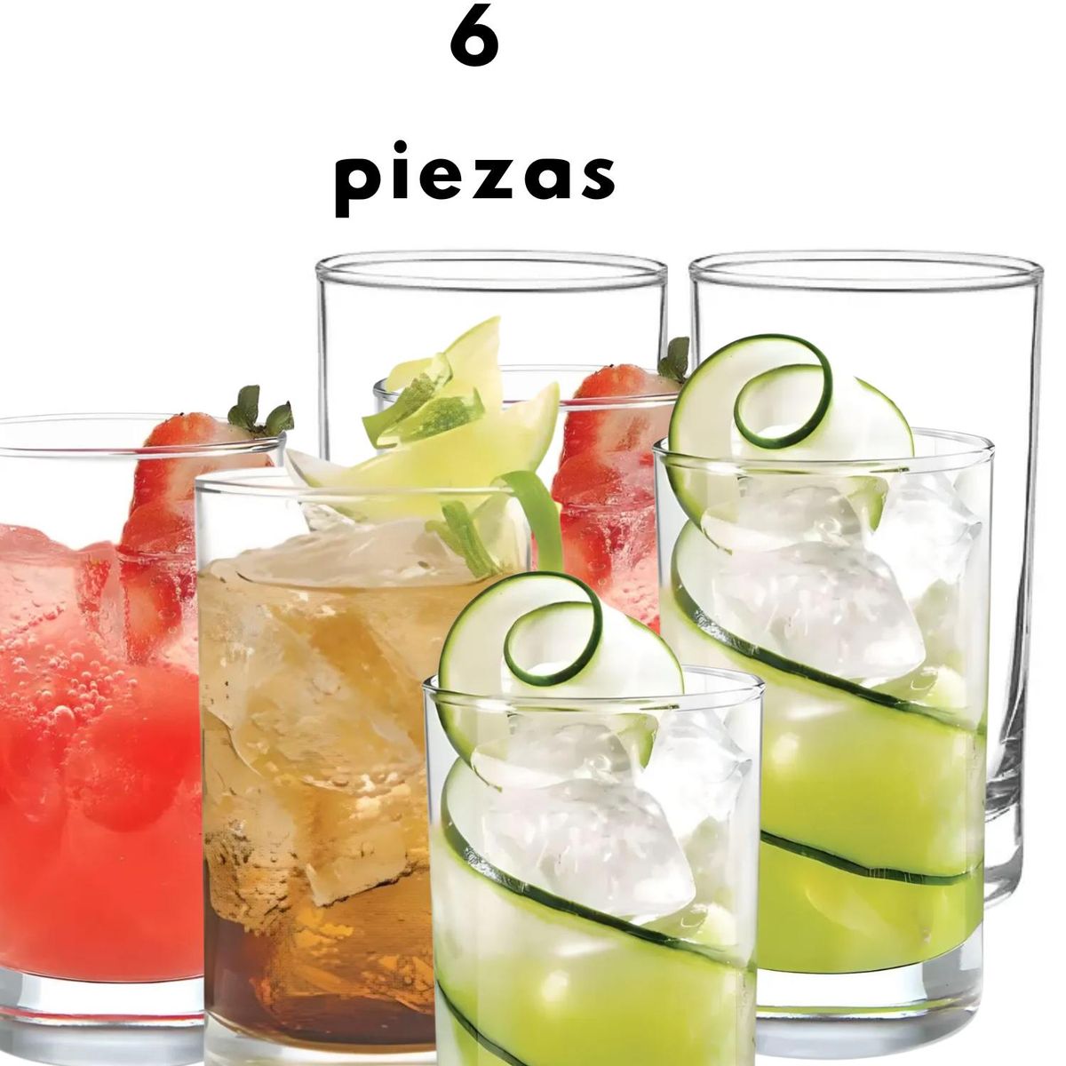 CRISTAR - Vaso Lexington Agua De 6 Unidades 342 ML-Cristar