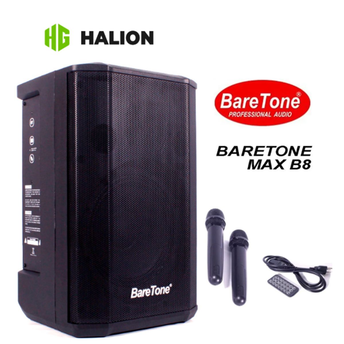 HALION - Parlante BARETONE MAX-B8 Con Bateria 100W Luces Led HALION