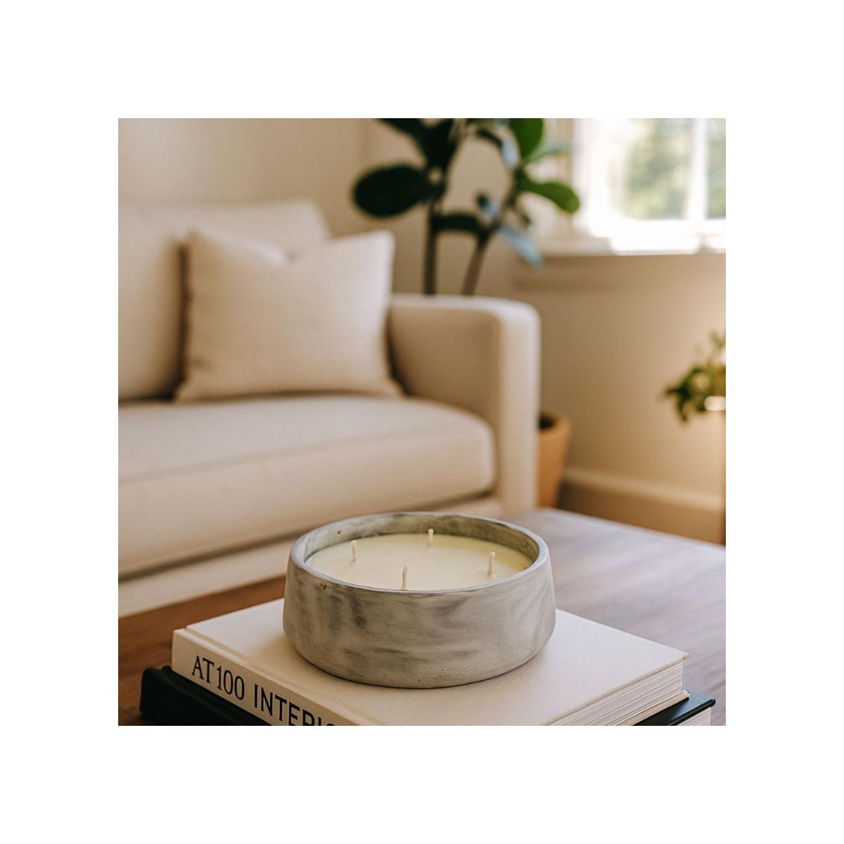 GENERICO - Vela de soya aroma Citronela  concreto XL