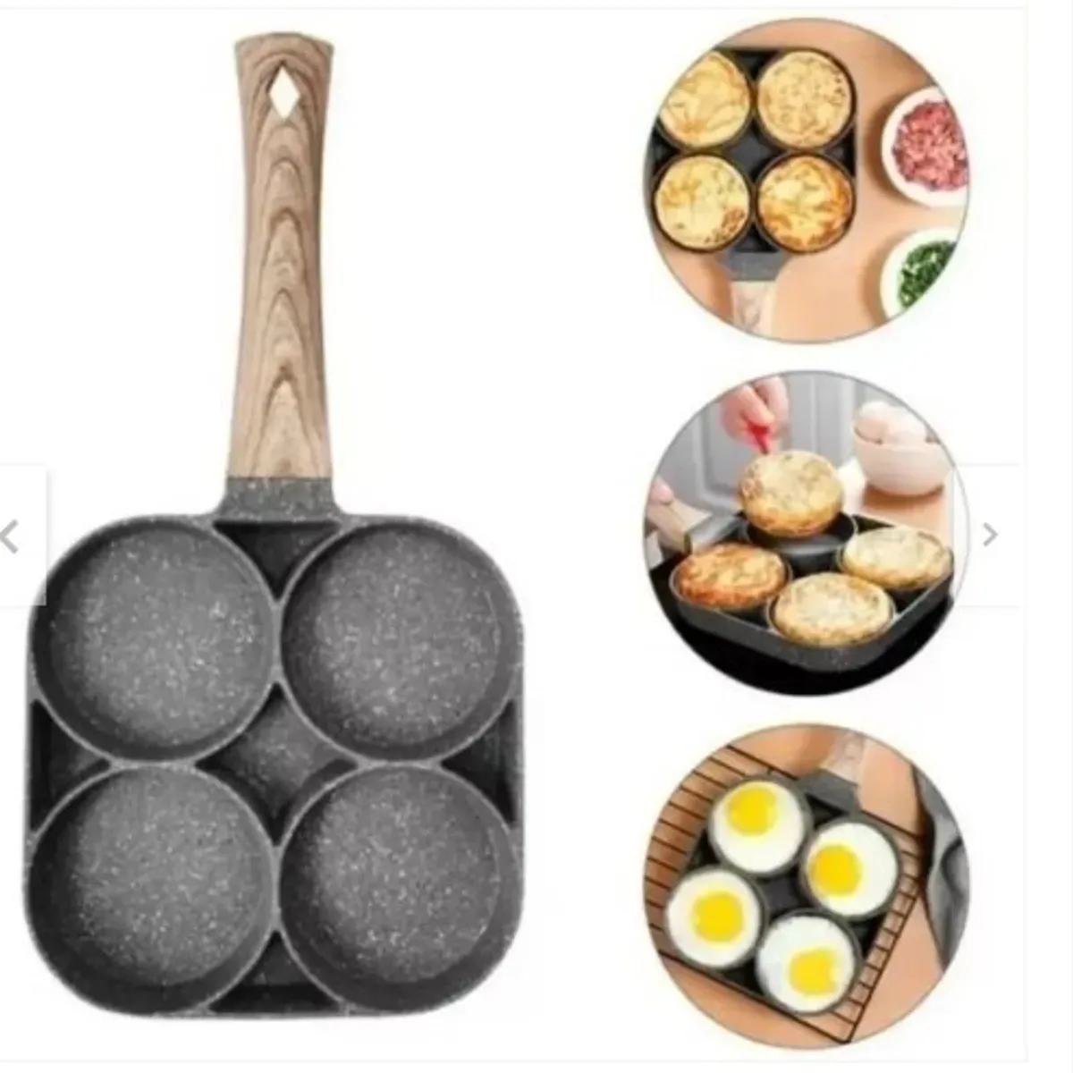 GENERICO - Sarten Antiadherente 4 Puestos Cocina
