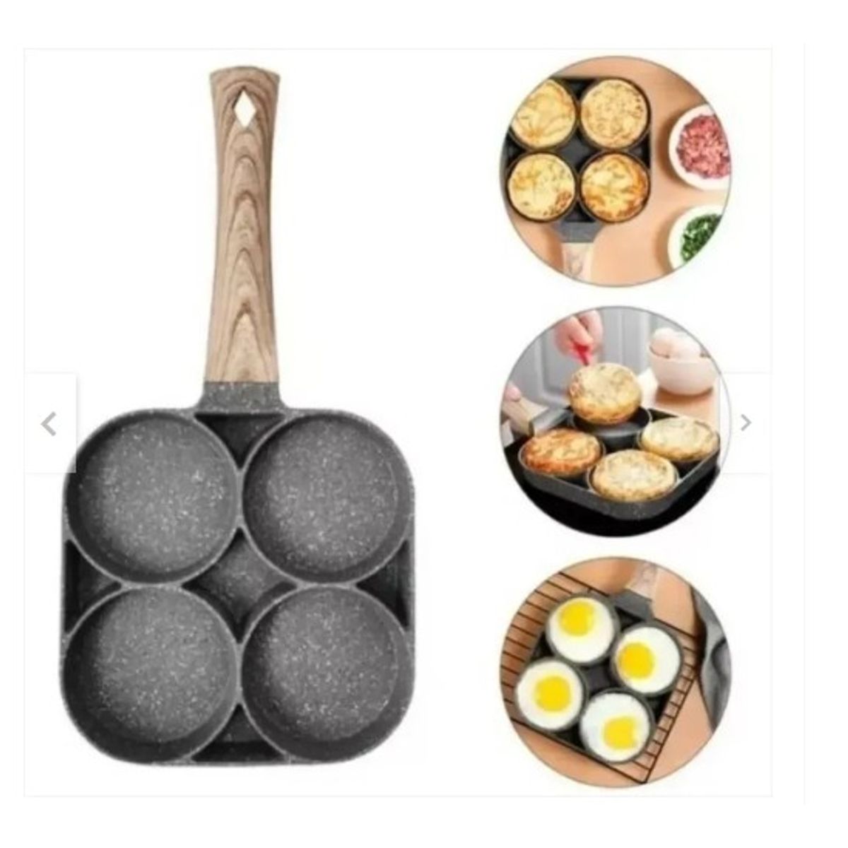 GENERICO - Sarten Antiadherente 4 Puestos Cocina