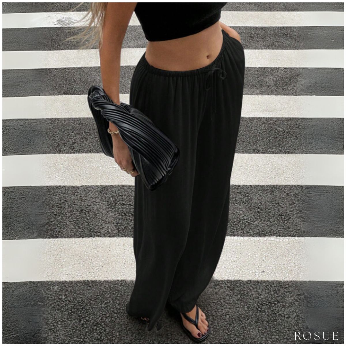 ROSUE - Pantalón Holgado Fresco Mujer Viena